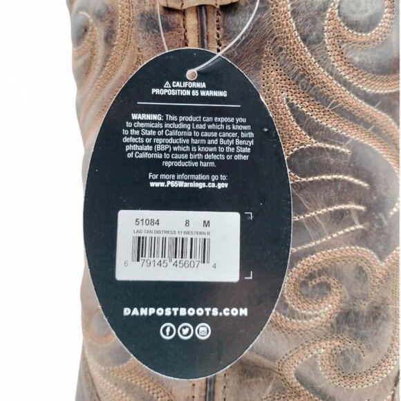 Laredo Women's Size 8 Distressed Tan  Bridget 11" R Toe Western Boots 51084 - Picture 11 of 16